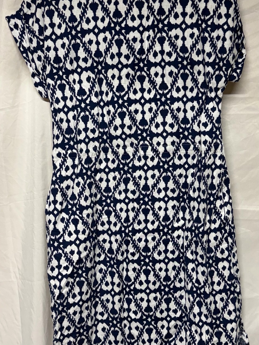 Jones New York x Badgley Mischka Button Front Midi Dress M Navy White